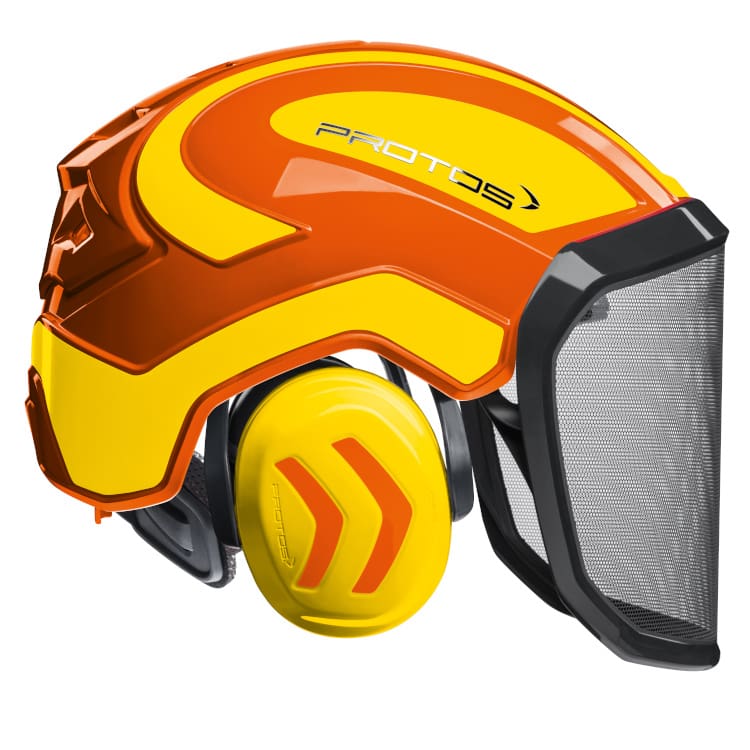 Protos Orange Yellow Forest helmet