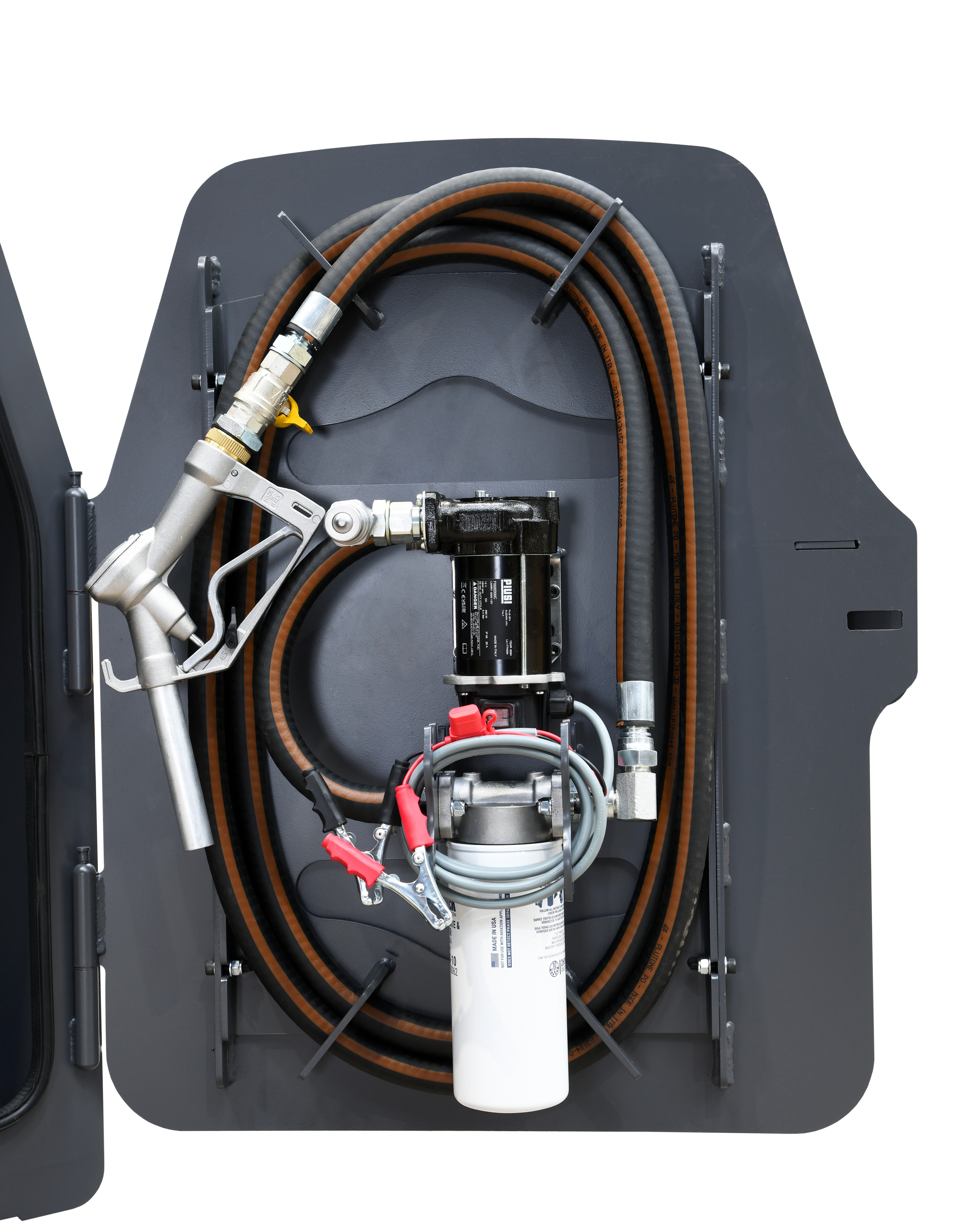 G-Tank refuelling system pump and hose